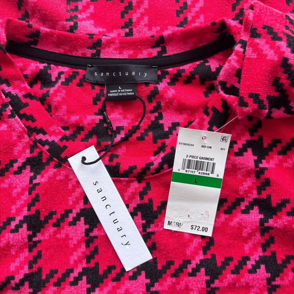 Sanctuary Woman's Large Bright Red 2-Pc. Long-Sleeve Jogger Pajamas Set NWT