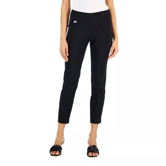 Alfani Petite Black Tummy-Control Pull-On Cropped Skinny Dress Pants