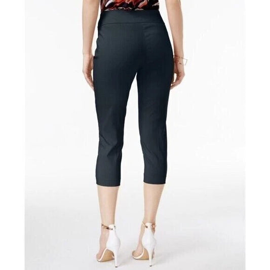 Alfani Petite Navy Blue Stretchy Capri Pull-On with Tummy-Control NWT