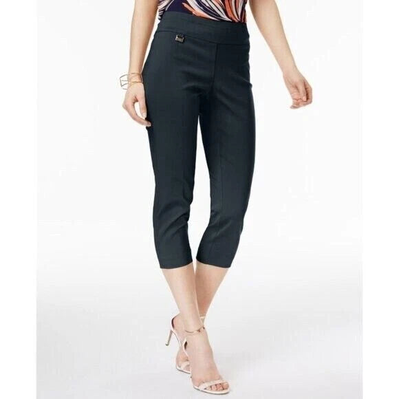 Alfani Petite Navy Blue Stretchy Capri Pull-On with Tummy-Control NWT