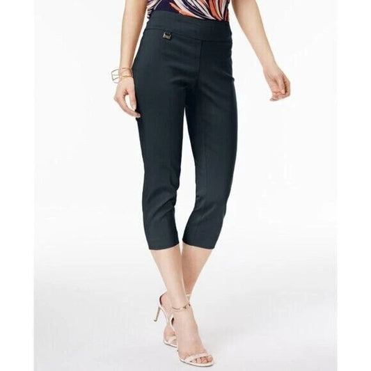 Alfani Petite Navy Blue Stretchy Capri Pull-On with Tummy-Control NWT