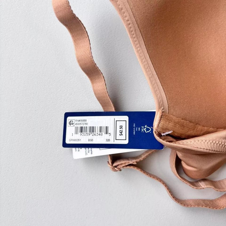 GAP GapBody Women's Dark Beige Everyday Essentials T-Shirt Bra NWT