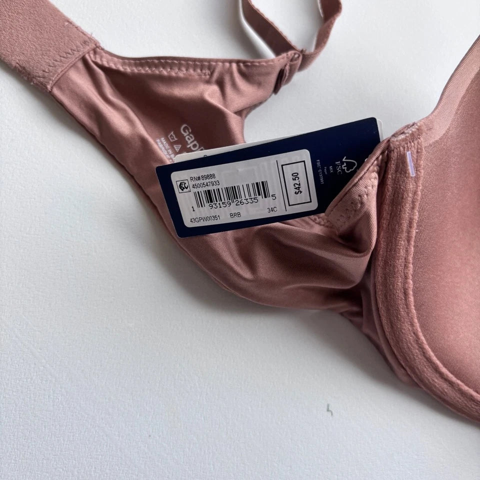 GAP GapBody Women's Bronze Everyday Essentials T-Shirt Bra NWT