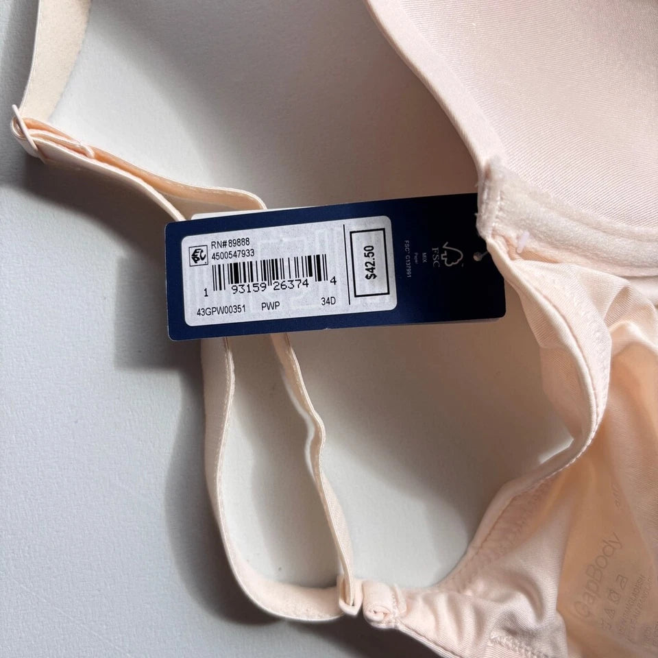 GAP GapBody Women's Light Pink Everyday Essentials T-Shirt Bra NWT