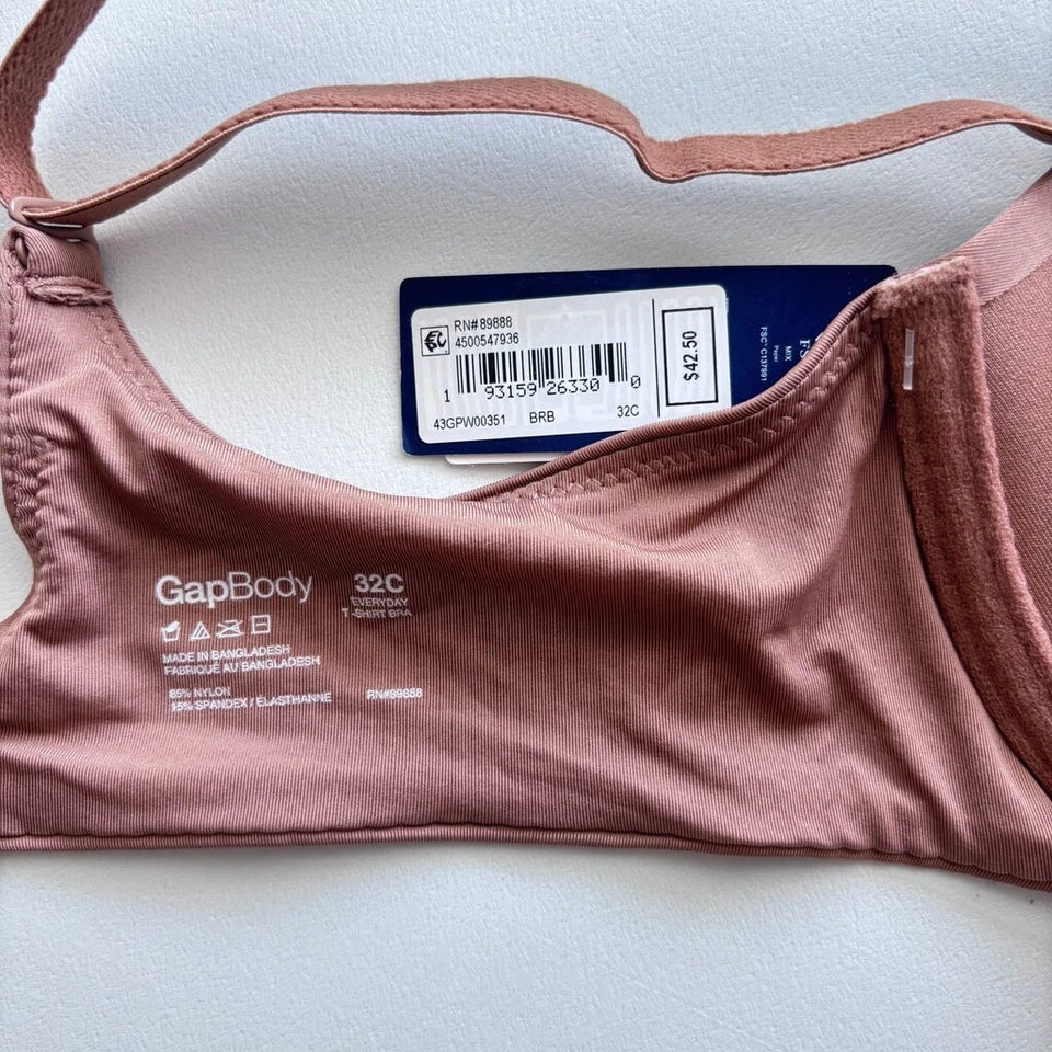 GAP GapBody Women's Bronze Everyday Essentials T-Shirt Bra NWT